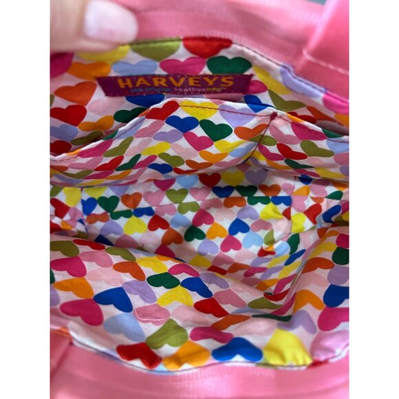 Harvey's Seatbelt Bag Pink With Hearts Lining Handbag Purse - Picture 8 of 11